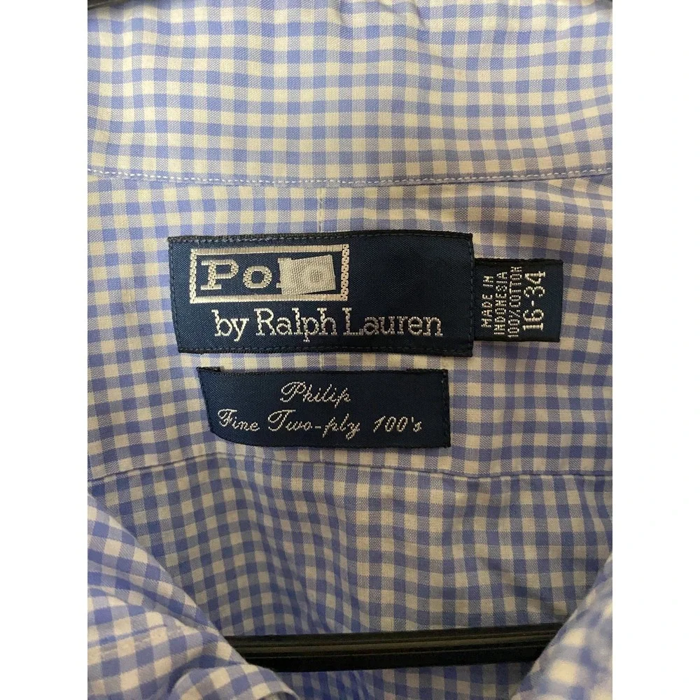 Polo Ralph Lauren Mens 16-34 Philip Blue Check Dress Shirt